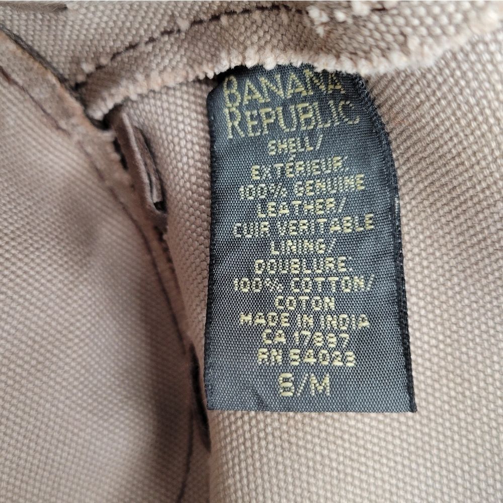 Banana Republic Brown Leather Safari Wide Brim Hat Vintage Y2K Walkabout Western - Picture 6 of 12
